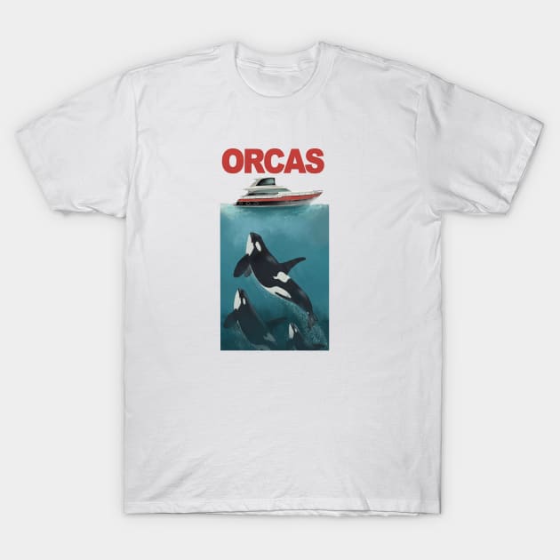 Orcas T-Shirt by LauraGraves